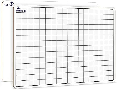 11”x14” Double-Sided Graph Dry Erase Grid Board .75” Cells