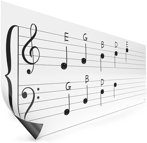 45"x17" Dry Erase Music Staff Lined Magnet