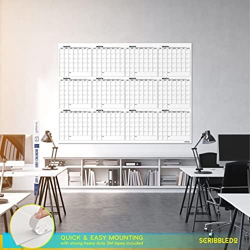 Large 36"x48" White Dry Erase Calendar