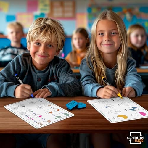 Fraction Manipulatives 9”x12” Dry Erase Sheets 10 Pack