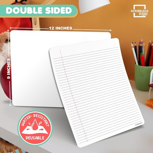 9x12 College Ruled Lined Dry Erase Sheets 10 Pack