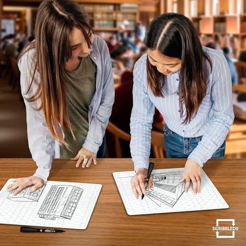 11x14 Double-Sided 2 Point Perspective Grid Dry Erase Board