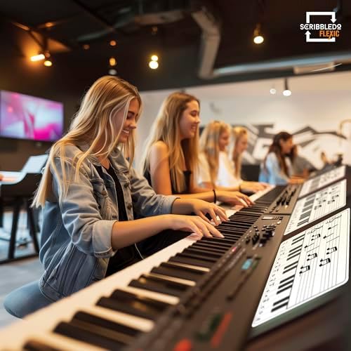 Keyboard Practice Music Staff Dry Erase Sheets 11”x14” 10 Pack