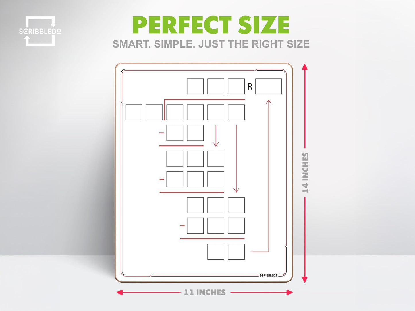 11x14 Division Dry Erase Board – Long Division for 2-Digit Divisors