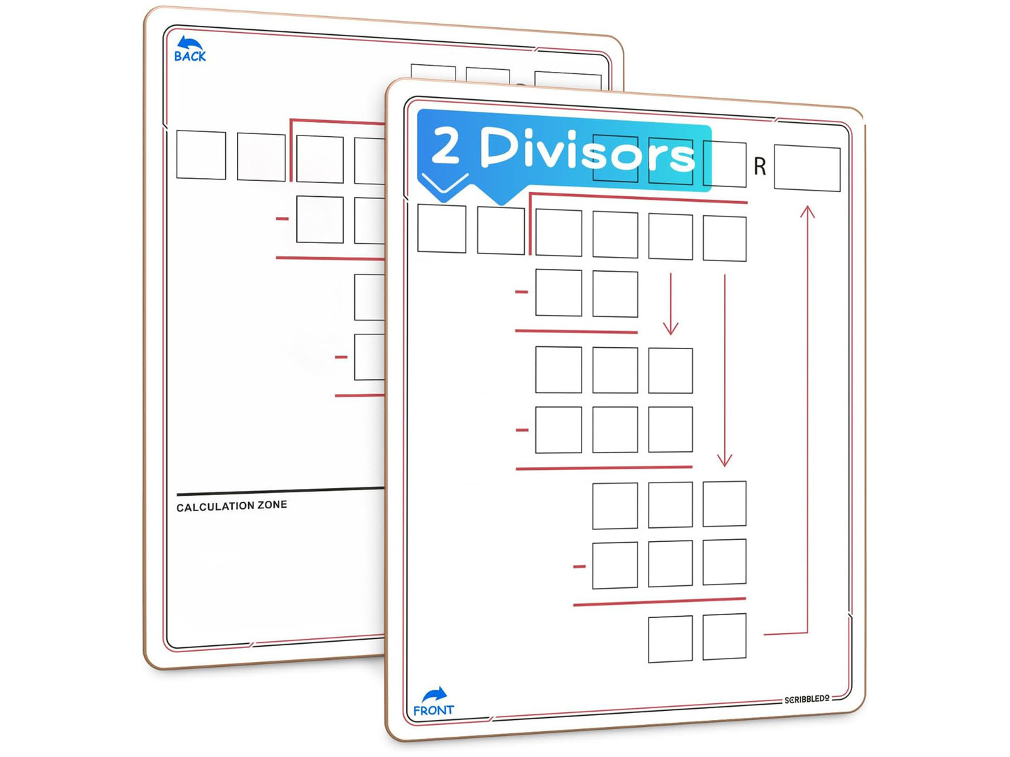 11x14 Division Dry Erase Board – Long Division for 2-Digit Divisors