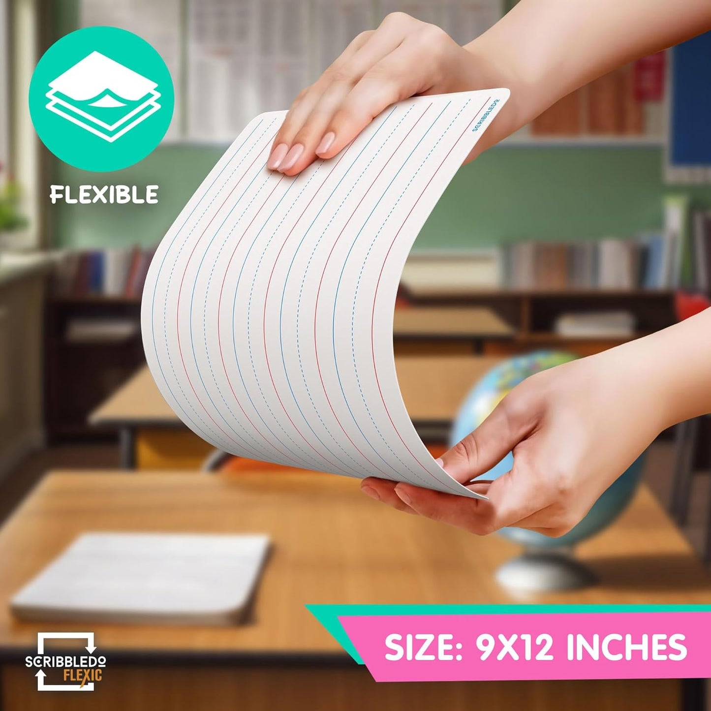 Small Lined White Flexic Sheet 9"x12" (10 pc)
