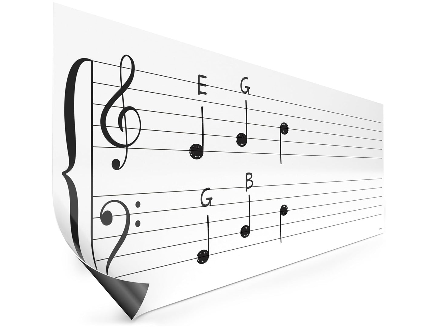 45"x17" Dry Erase Magnetic Music Staff Whiteboard
