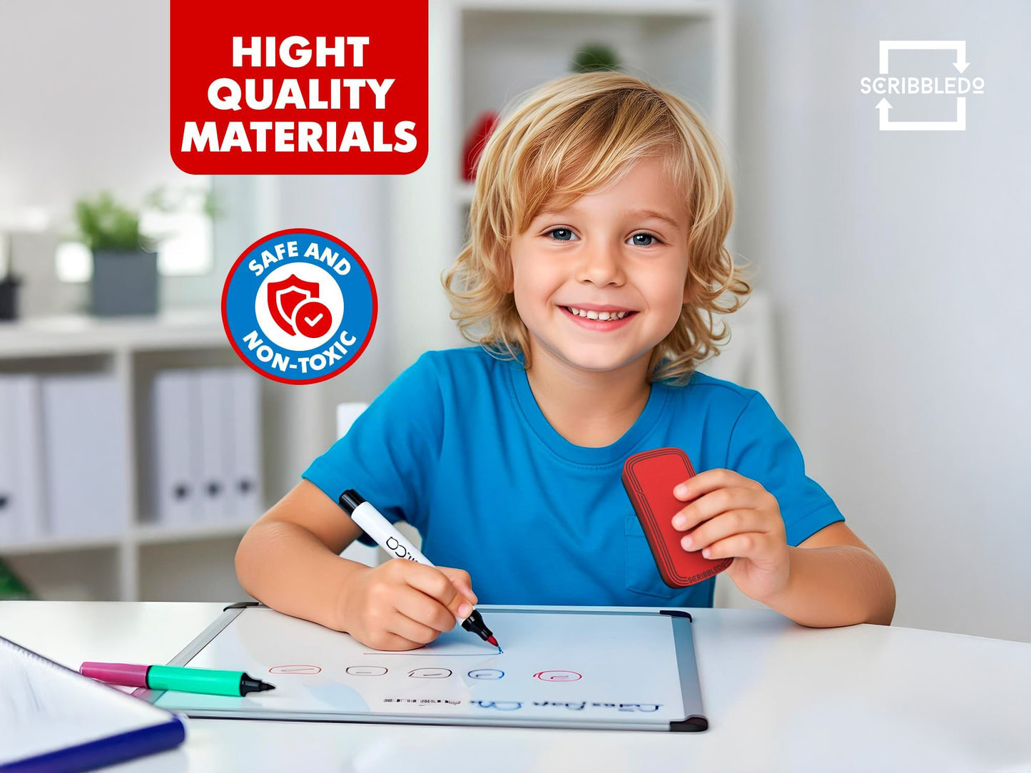 2 Pack Red & Blue Magnetic Dry Erase Erasers
