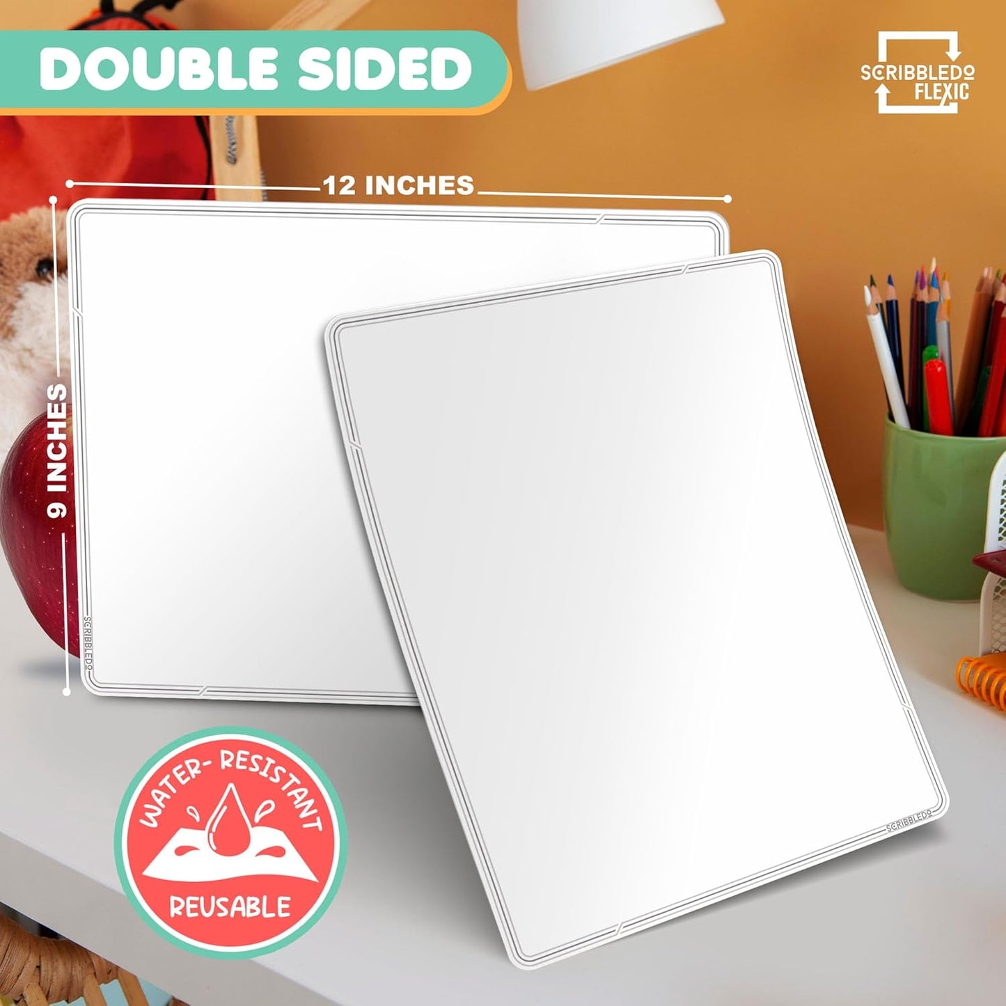 Small White Dry Erase Flexic Sheet 9"x12" (10 pc)