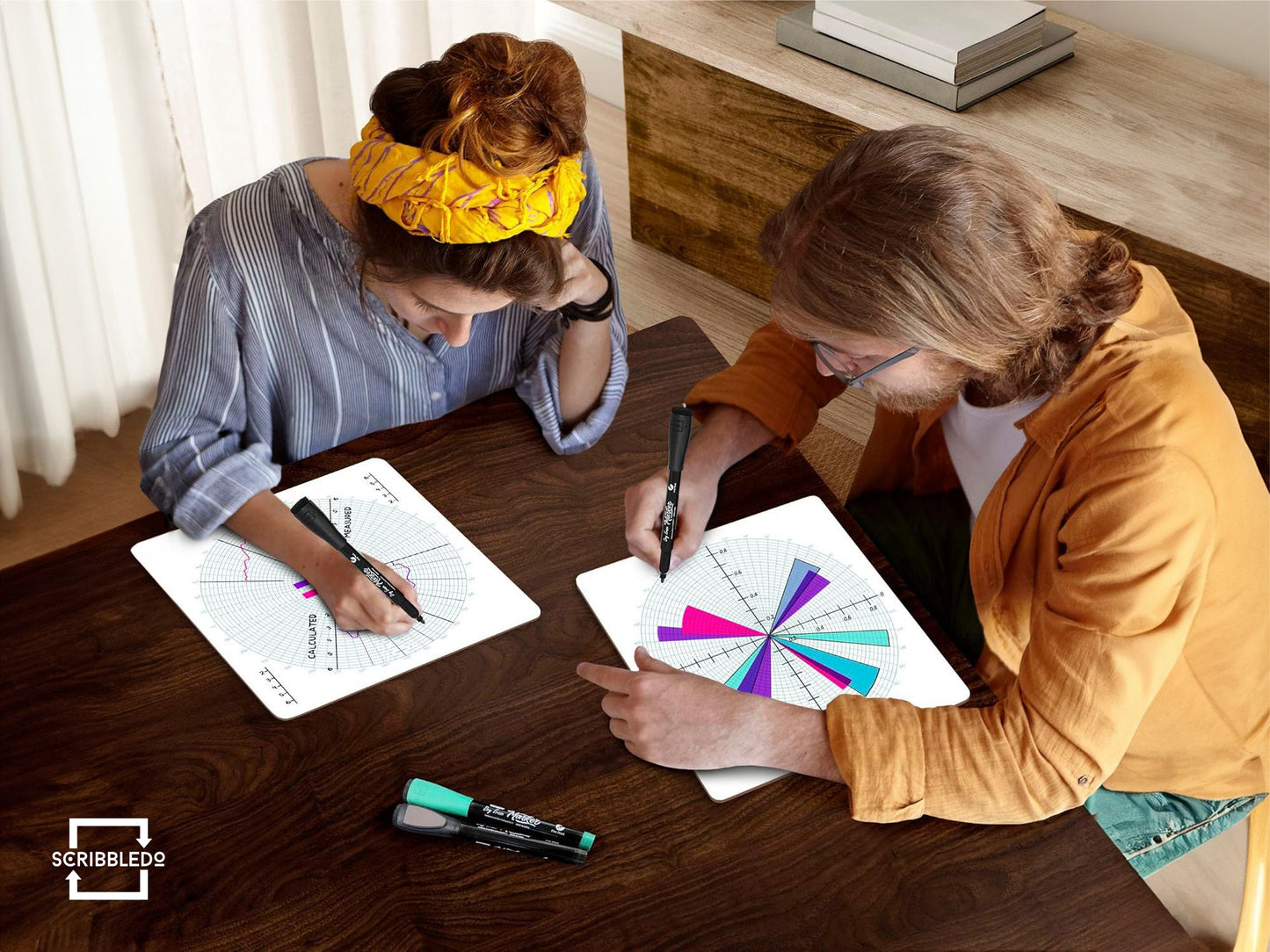 Dry Erase Circular Grid 12"x12" Board