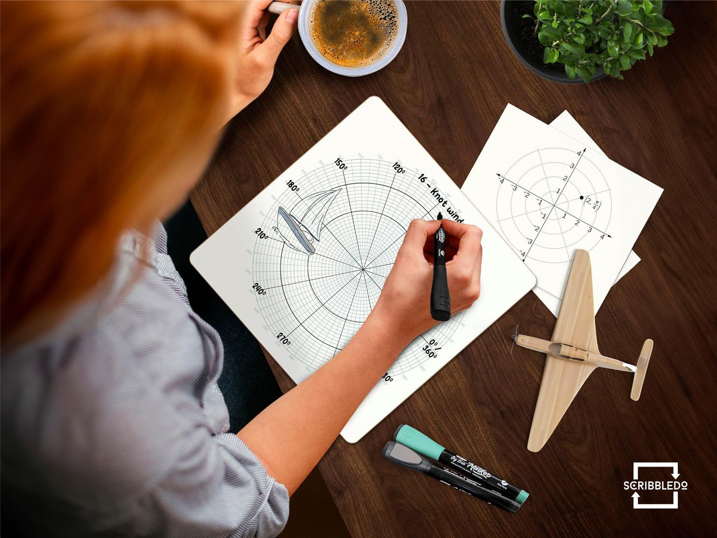 Dry Erase Circular Grid 12"x12" Board