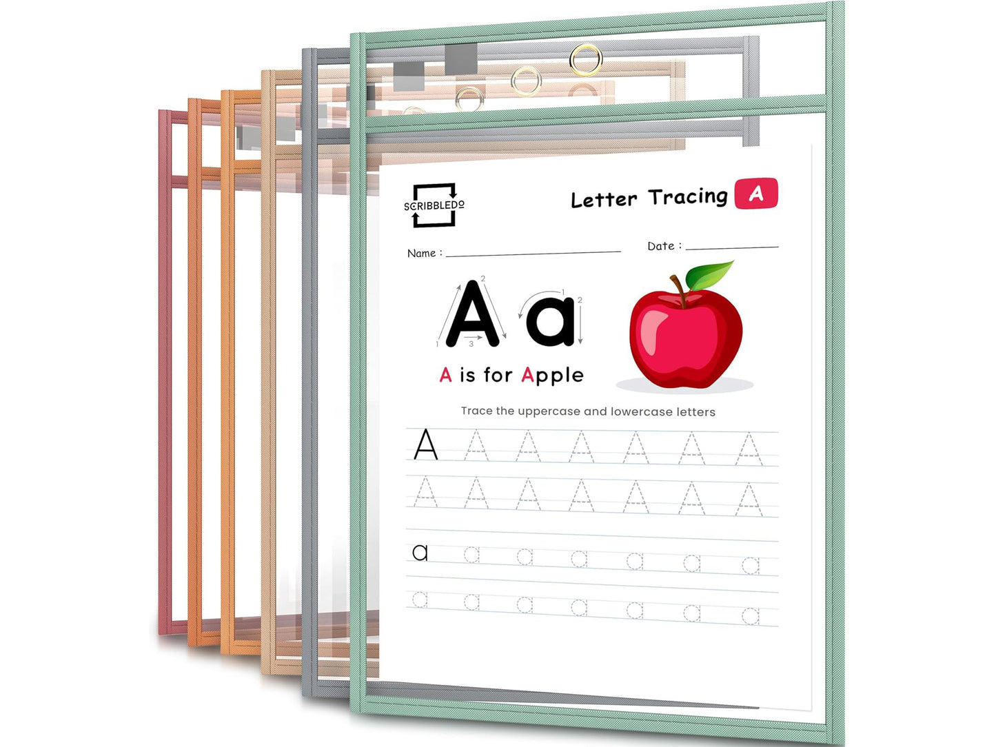 6 Pack Boho Dry Erase Pockets