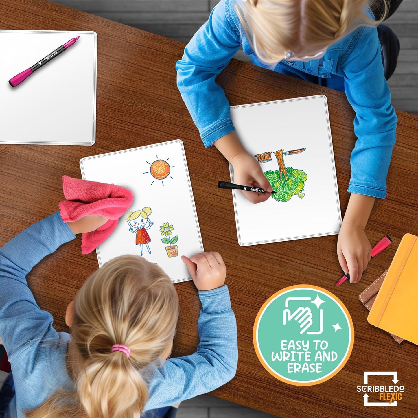 Small White Dry Erase Flexic Sheet 9"x12" (10 pc)