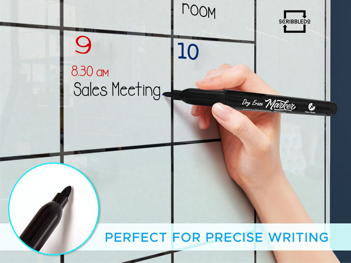 Magnetic Glass Whiteboard Calendar 24"x36" Yearly Planner