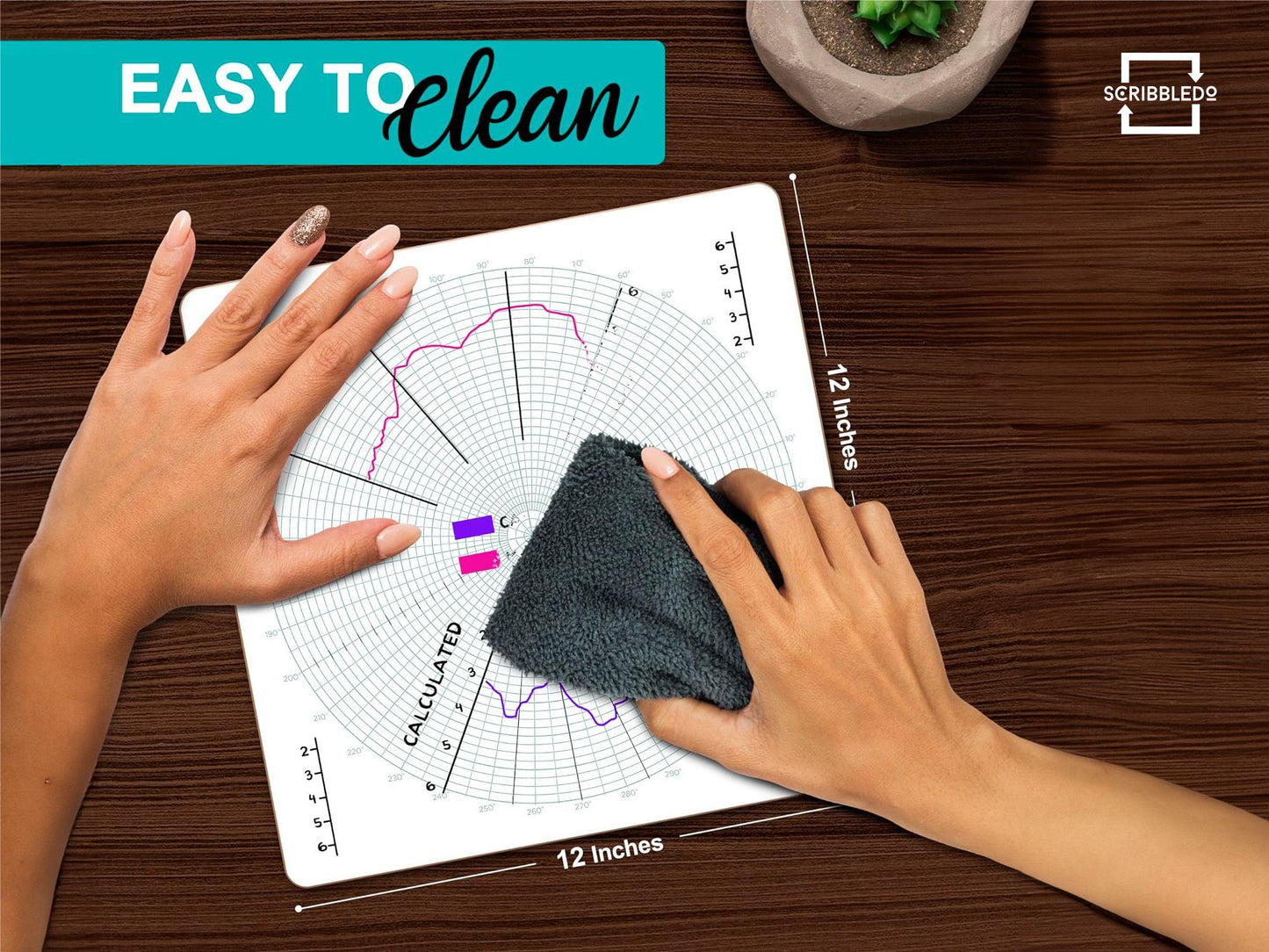 Dry Erase Circular Grid 12"x12" Board