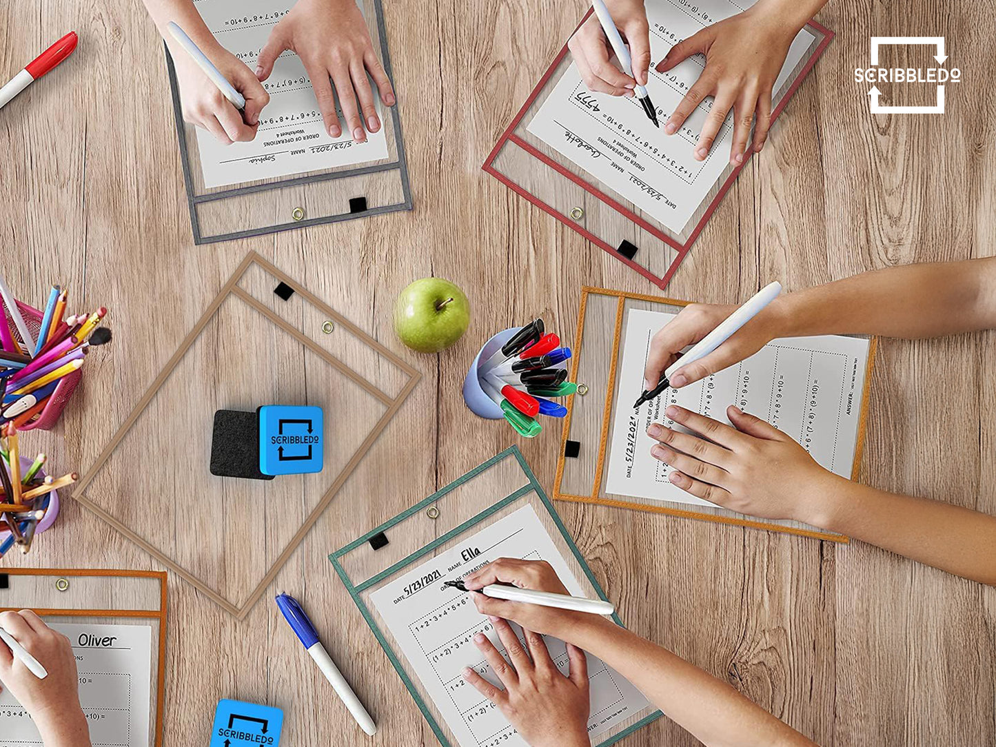 6 Pack Boho Dry Erase Pockets