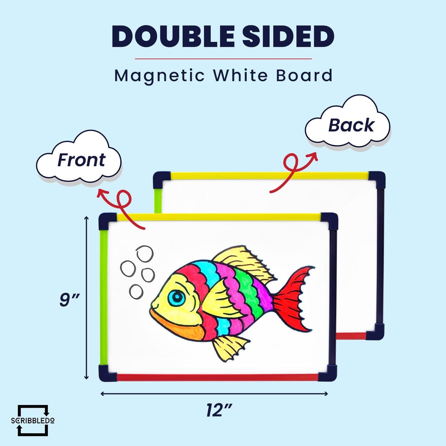 doubled sided 9x12 portable white board with stand 