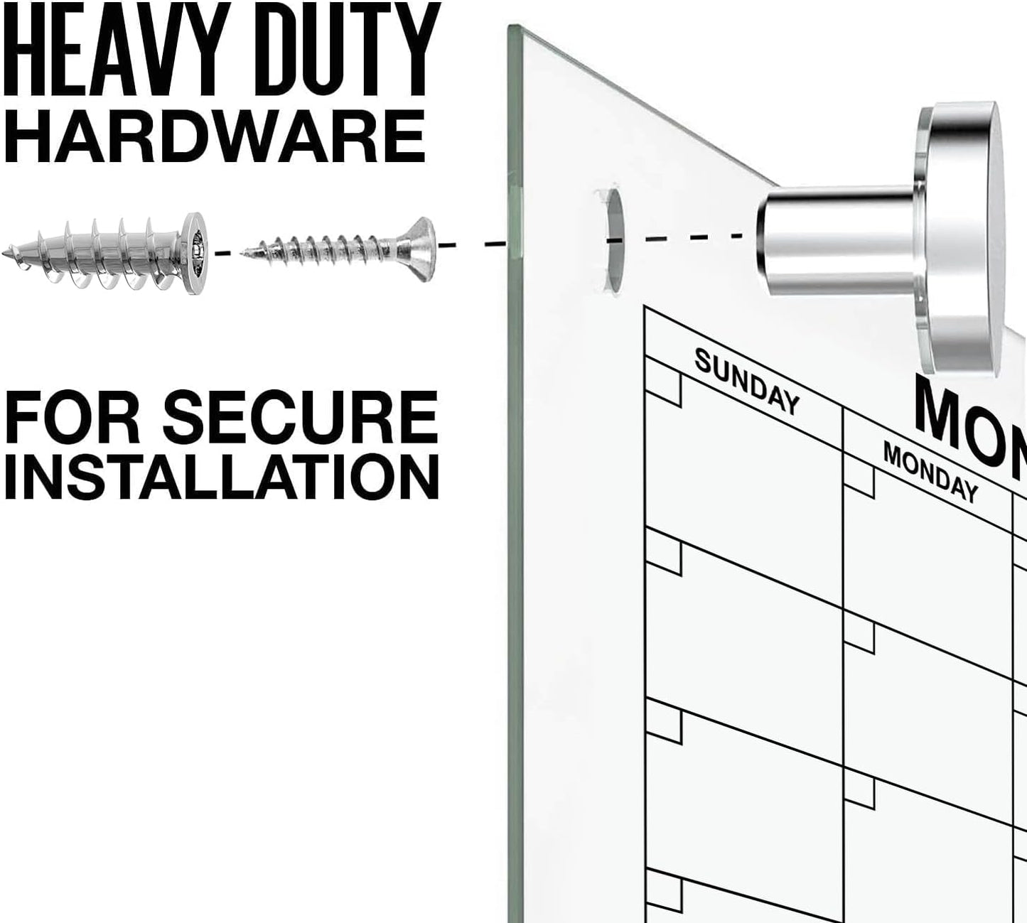 34x46 glass monthly planner with tray for offices