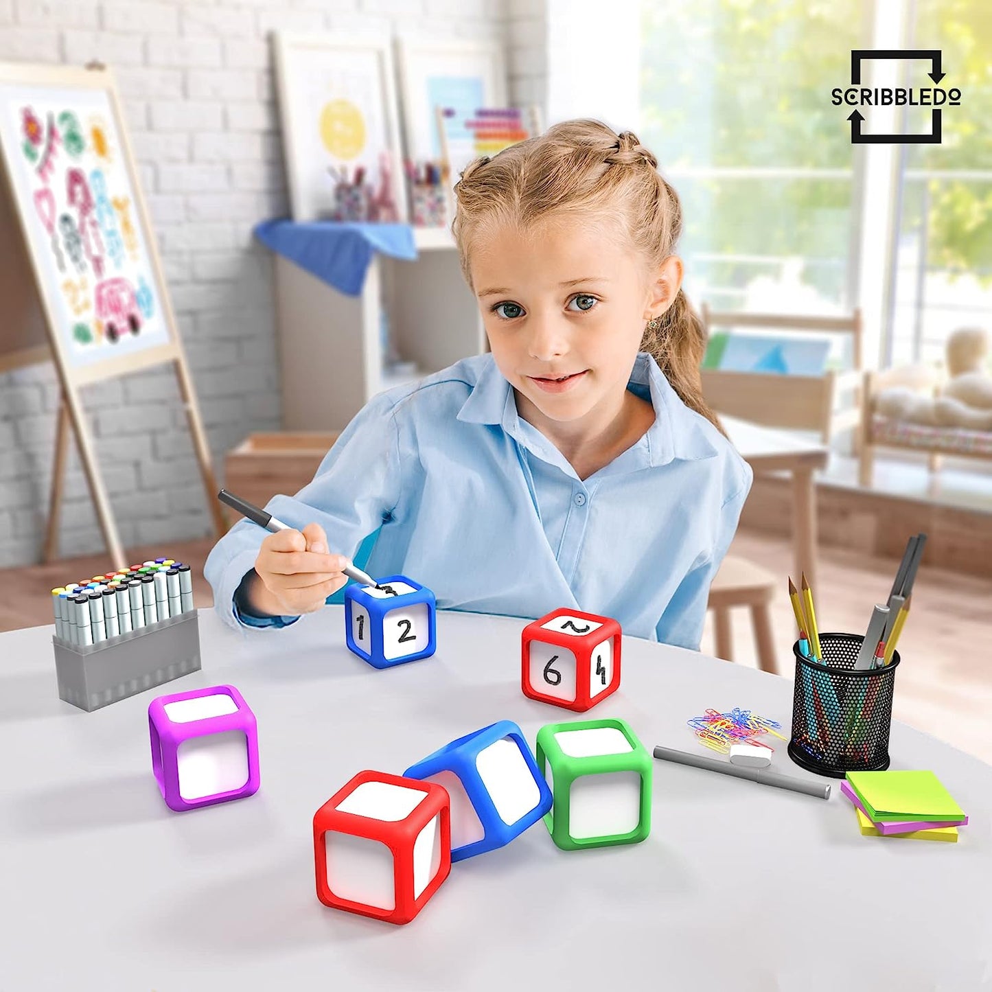 4 pack dry erase dice 2x2