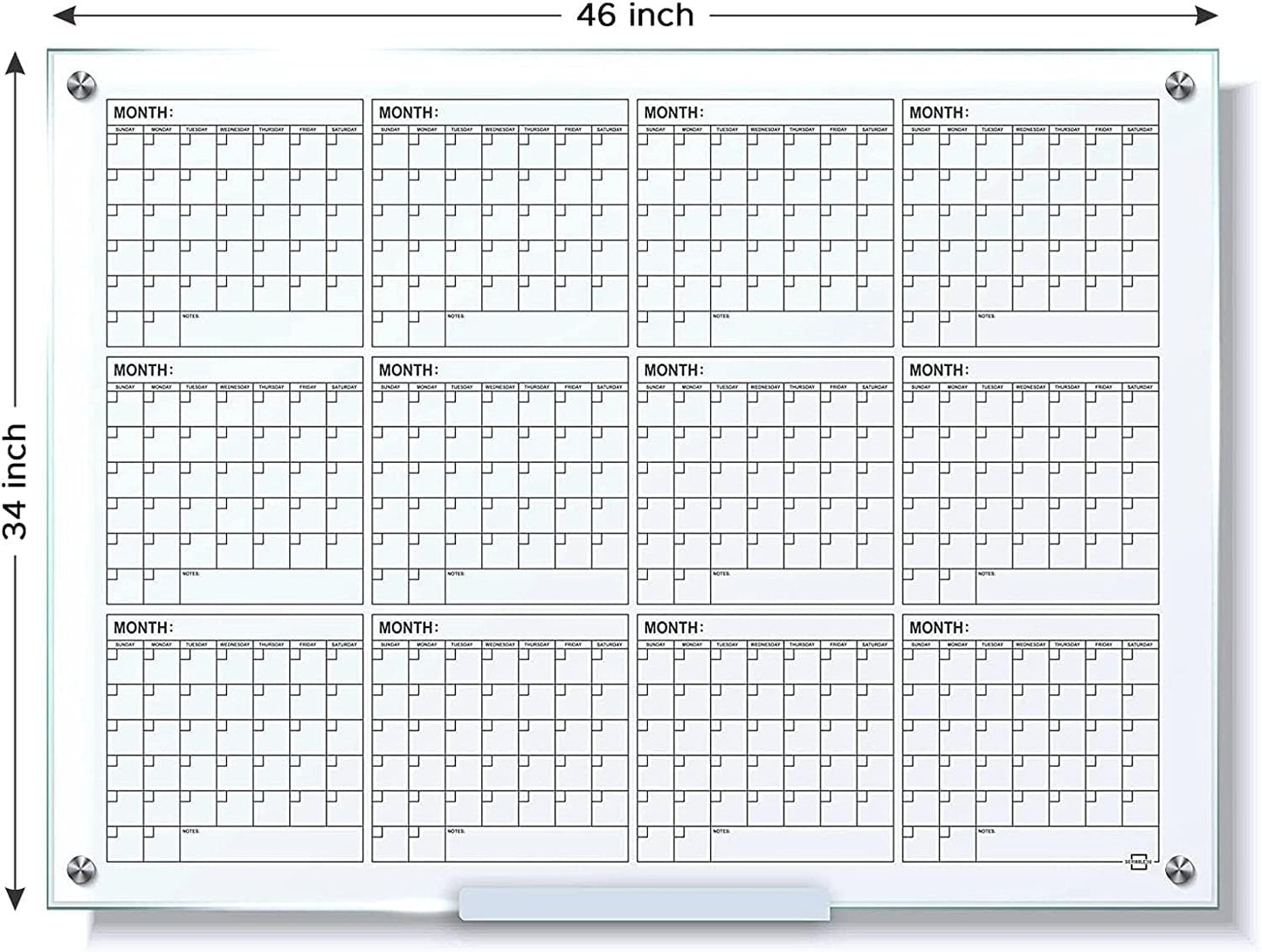 magnetic yearly planner calendar 34x46