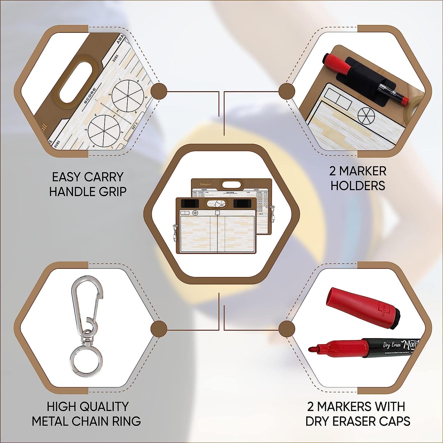 volleyball double side coach clipboard 15x10.5