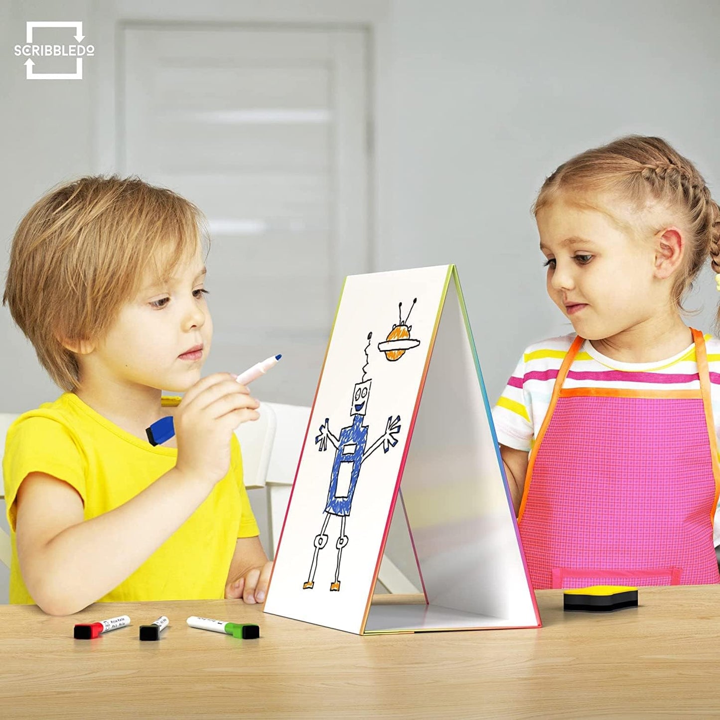 6 marker and 1 eraser table top magnetic easel