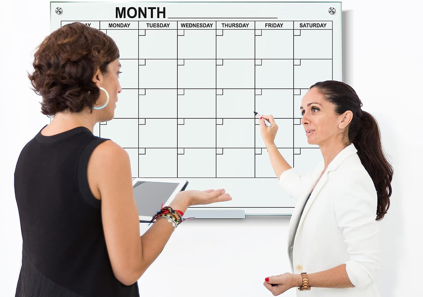 34x46 glass monthly planner whiteboard for offices