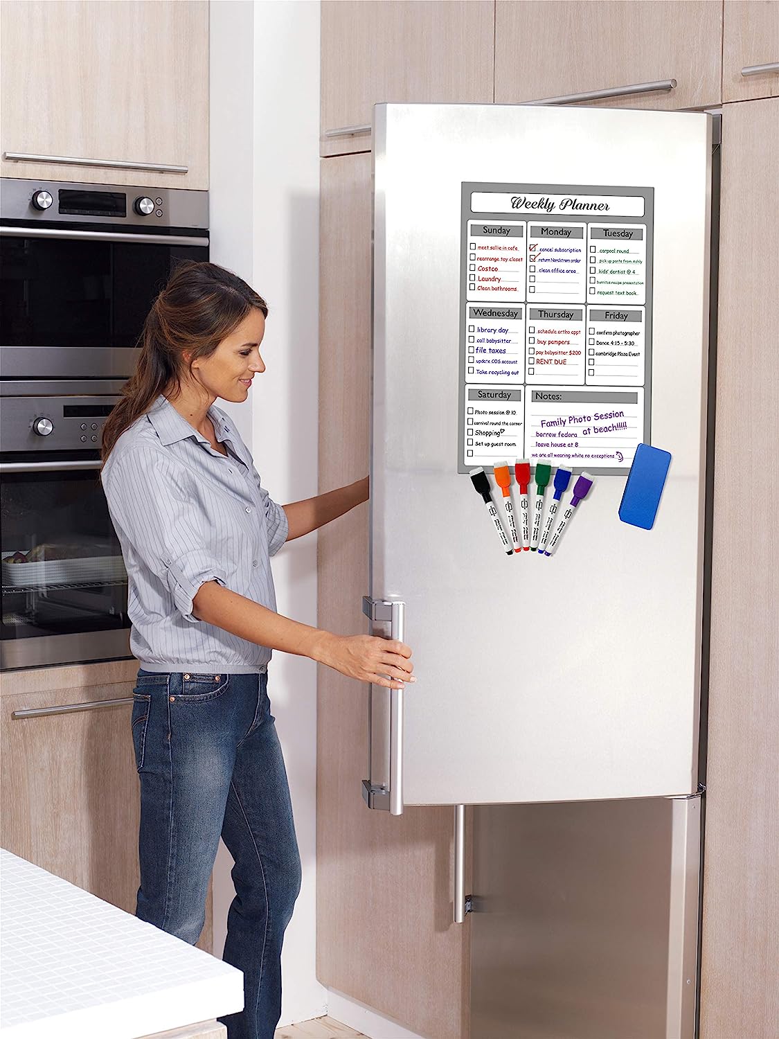 magnetic weekly calendar for refrigerator