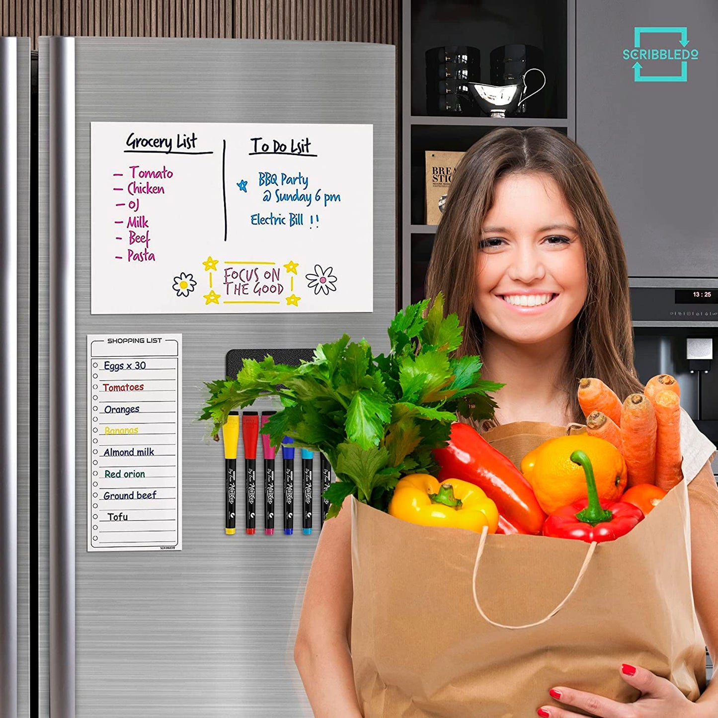 magnetic grocery list for fridge 8x12