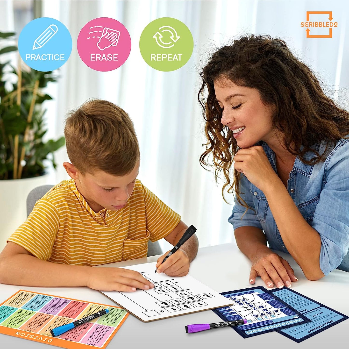 dry erase division practice board for kids
