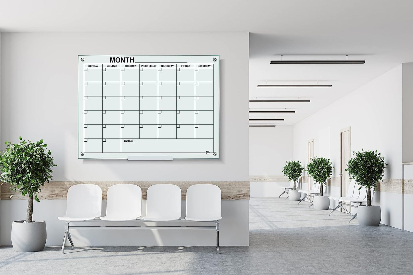 glass monthly planner whiteboard for wall 34x46