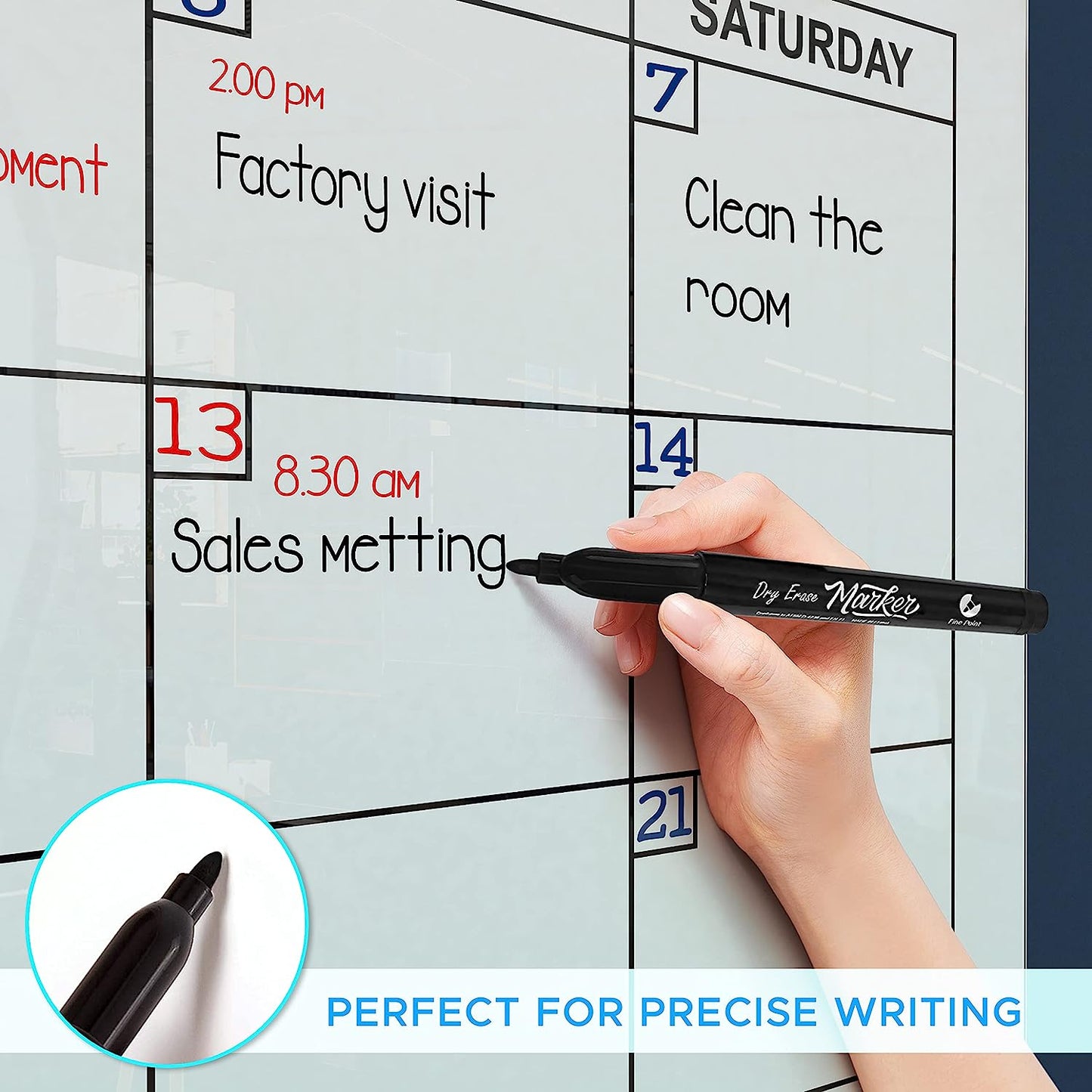 34x46 weekly planner wipe board with marker tray