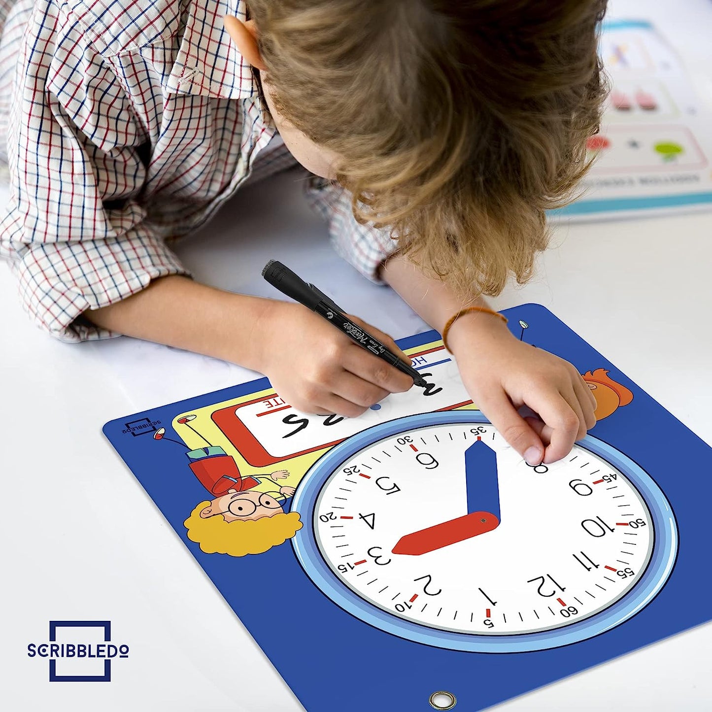 writable dry erase learning clock