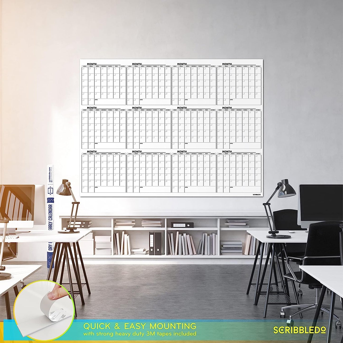 yearly calendar 2023 large wall calendar white board