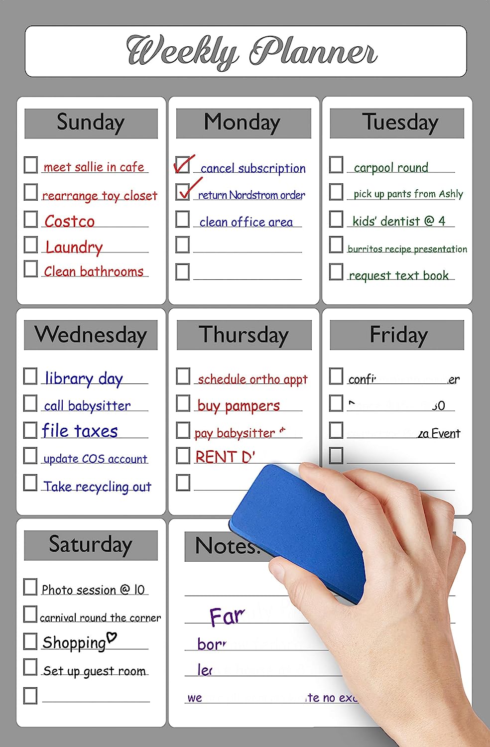 magnetic weekly planner for fridge