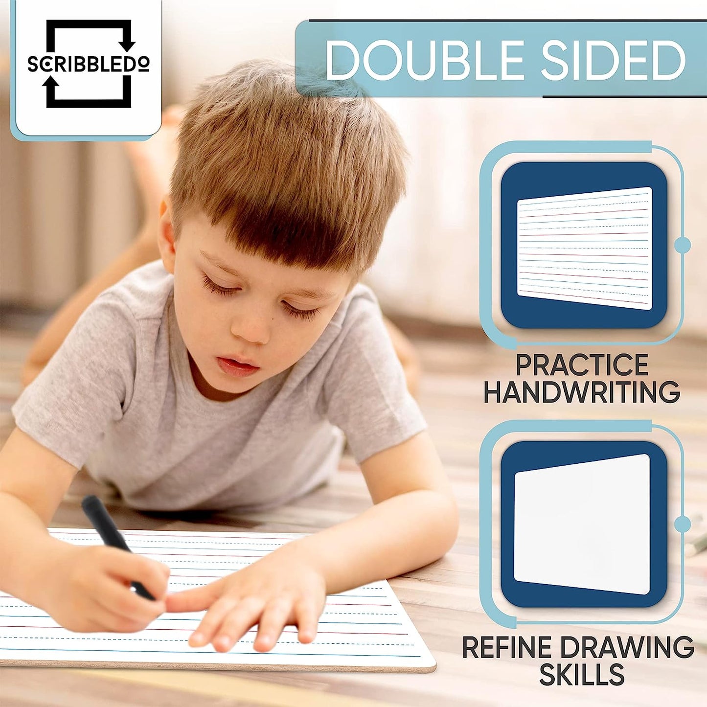 double sided lined whiteboard for kids 9x12