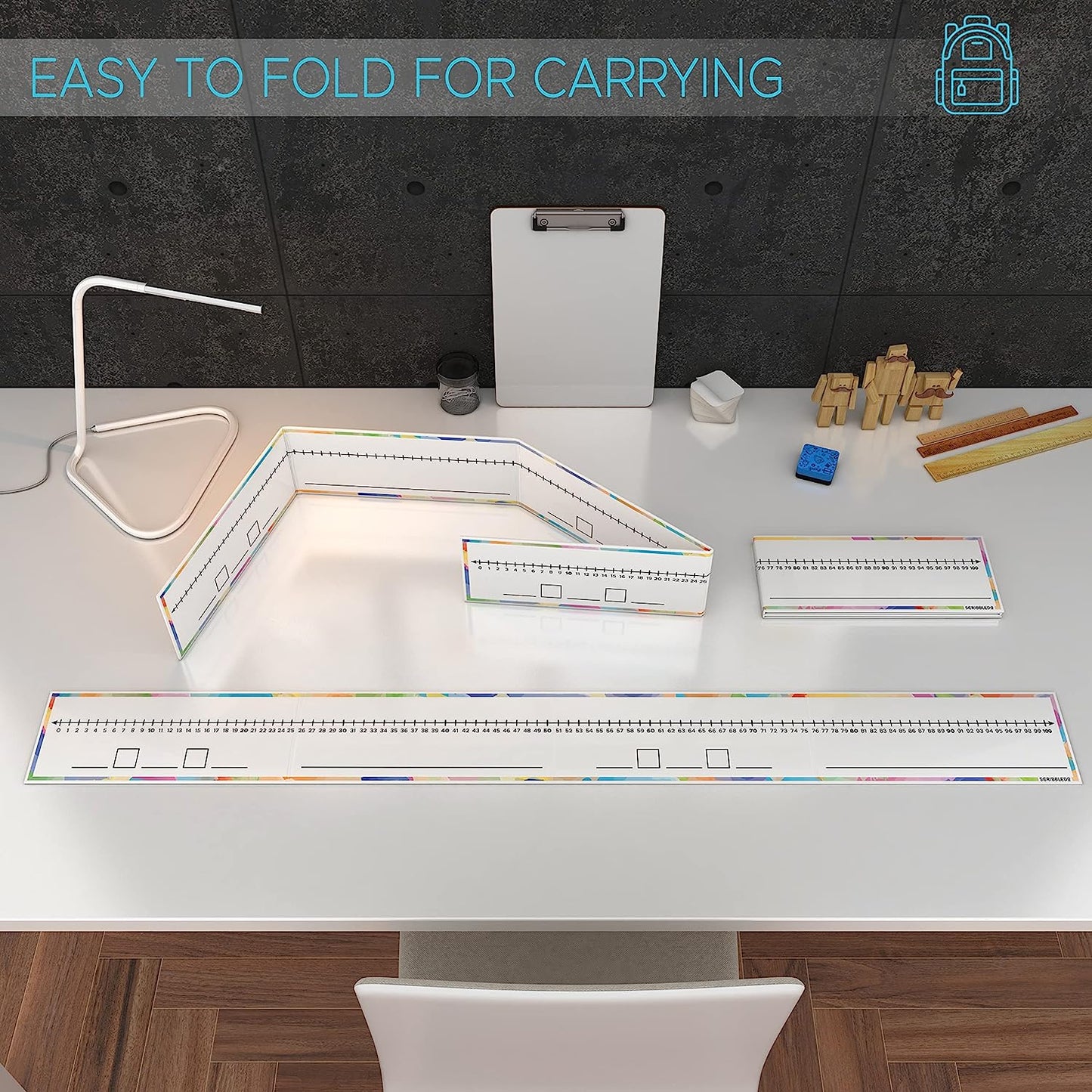 easy to fold 0-100 number line board for kids