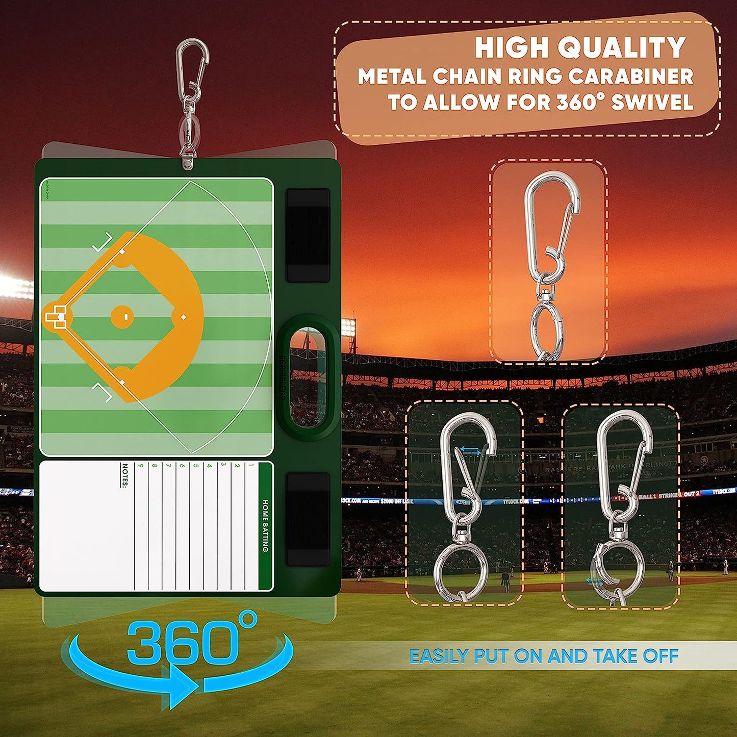 double sided baseball lineup clipboard 15x10.5