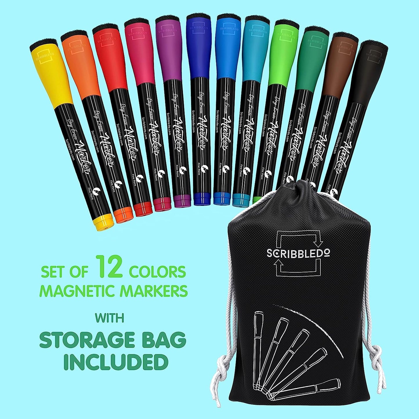 12 pack color marker with storage bag
