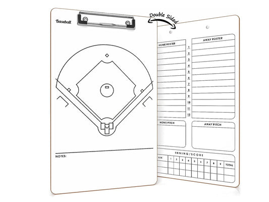 scribbledo double sided baseball coach clipboard 15"x9"