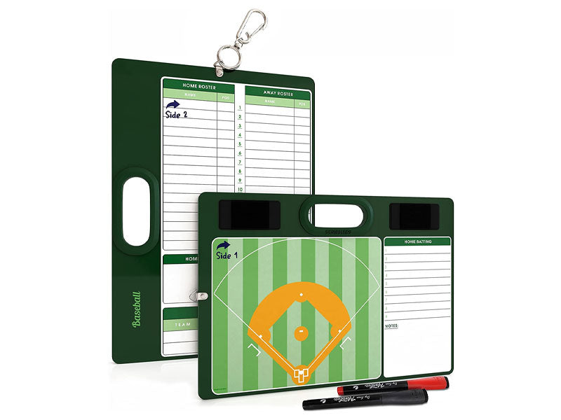 Baseball Double Sided Board for Coaches 15x10.5 with Markers –