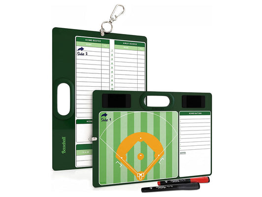 Baseball Double Sided Board for Coaches 15"x10.5" with Markers