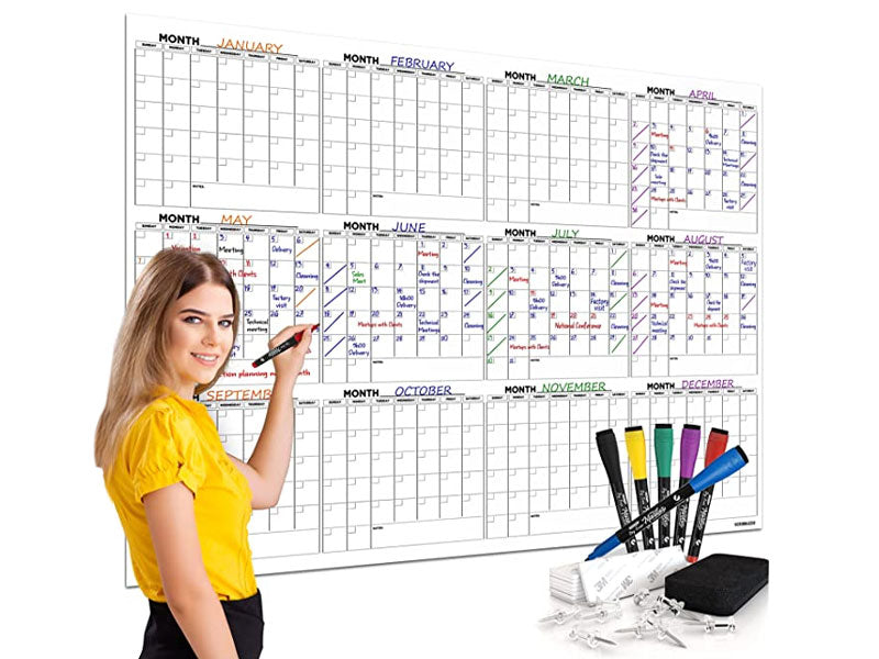 horizontal white board 2023 calendar 36x48