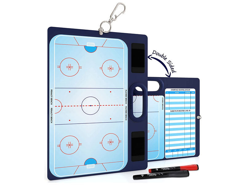 Hockey Double Sided Board for Coaches 15x10.5 with Markers