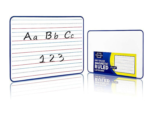 magnetic double sided framed ruled whiteboard 9x12