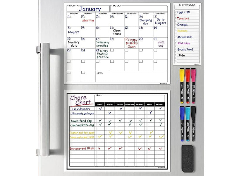 Magnetic 13"x17" Dry Erase Chore Chart for Fridge | Scribbledo