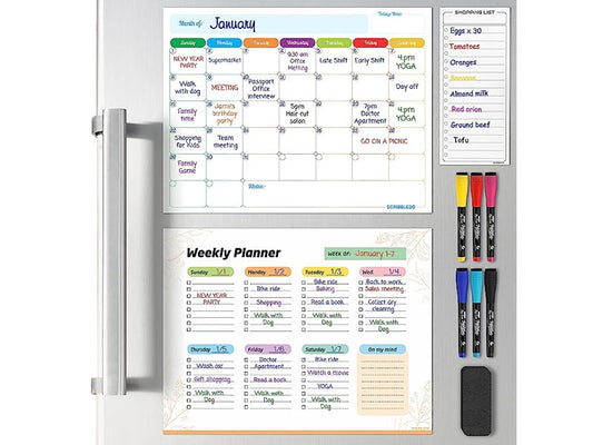 magnetic monthly planner 13x17 with markers