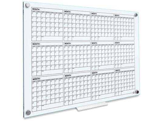 glass whiteboard 2023 calendar 34x46 yearly planner with marker tray