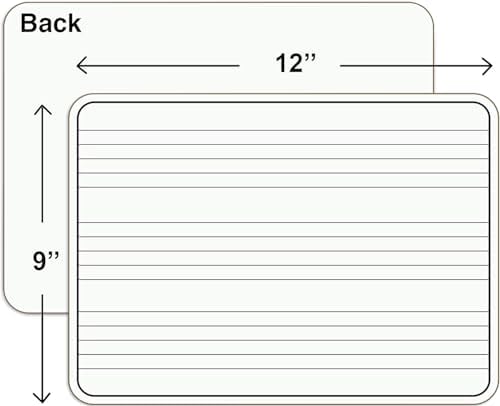 Dry Erase Music Staff Lap White Boards 9"x12" Double Sided (10 Pack)