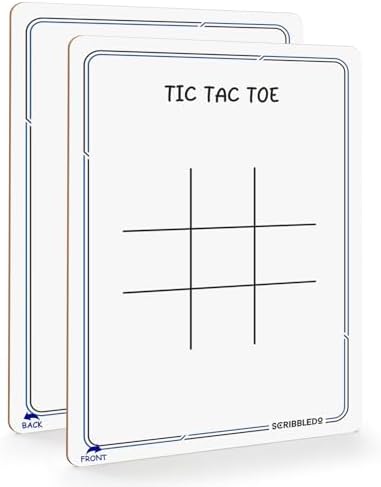Tic Tac Toe Dry Erase Board 9x6 Inch Double-Sided Reusable